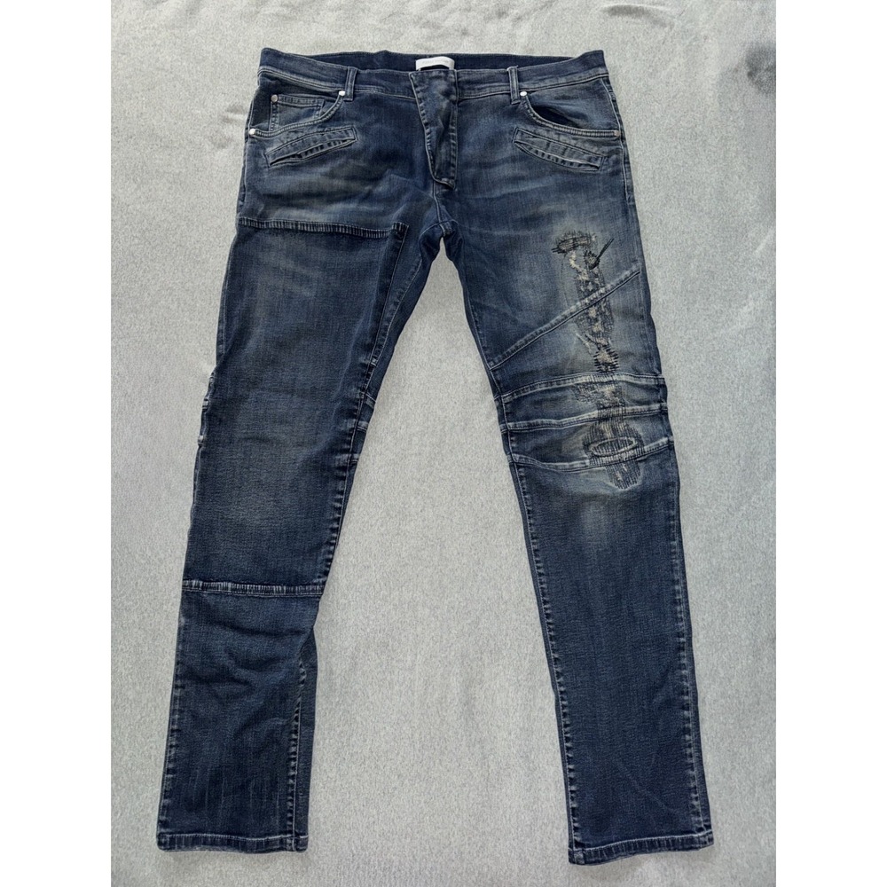 Pierre Balmain Men's Slim Fit Blue Denim Jeans Dark Wash Size 40